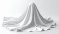 White Cloth Drape Over Unidentifiable Object in Studio Lighting and Neutral Background Royalty Free Stock Photo