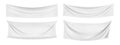 White cloth flags and banners on a white background.