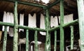 White clothes hanging balcony