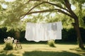 White clothesline rope air clean sunlight cotton summer clothes wash laundry dry line Royalty Free Stock Photo