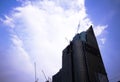 White cloud above the building. Royalty Free Stock Photo