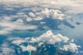 White cloud above island and sea from top view