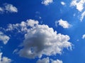 A white cloud against a bright blue sky