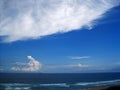 WHITE CLOUD AND BLUE SEA OVER OCEAN Royalty Free Stock Photo