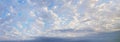 White cloud on Blue sky. Atmosphere horizon landscape. Weather. Panoramic sky with cloud background Royalty Free Stock Photo