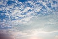 White cloud, blue sky,sun rays Royalty Free Stock Photo