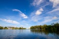 White cloud and blue sky on lake at Bang Tao Beach Phuket Royalty Free Stock Photo