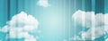 White cloud on blue sky with line shadow banner modern nature background