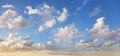 White cloud on blue sky. Panoramic idyllic atmosphere blue sky with clouds, horizon landscape skyline background Royalty Free Stock Photo