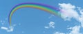 White cloud and blue sky and  rainbow background with copy space Royalty Free Stock Photo