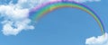 White cloud and blue sky and  rainbow background with copy space Royalty Free Stock Photo