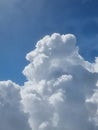 White cloud and blue sky, view from airplane window Royalty Free Stock Photo