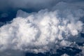 white cloud clusters seen from above from an airplane Royalty Free Stock Photo