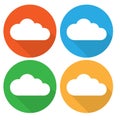 White cloud concept, colourful web icon set, vector illustration