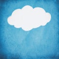 White cloud copy space on blue shade vintage paper