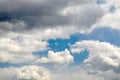 White cloud among dark rain clouds Royalty Free Stock Photo