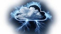 Cloud With Lightning Strikes and Blue Glow, Representing Technology Royalty Free Stock Photo
