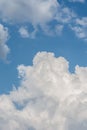 White cloud formations on the blue sky. Abstract heaven background with white clouds Royalty Free Stock Photo