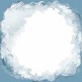 a white cloud frame on a blue background Royalty Free Stock Photo