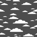 White Cloud on gray background. seamless pattern. Royalty Free Stock Photo