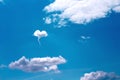 White cloud in heart shaped on bright blue sky background Royalty Free Stock Photo