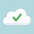 White cloud icon against a light blue background, featuring a green Royalty Free Stock Photo