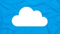 A white cloud icon centered against a bright blue background Royalty Free Stock Photo