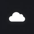 White cloud icon centered on a dark grey background. The cloud is simplistic, featurin Royalty Free Stock Photo