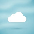 White cloud icon centered on a light blue gradient background Royalty Free Stock Photo