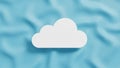 White cloud icon centered on a light blue textured background Royalty Free Stock Photo
