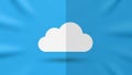 White cloud icon centered on a two tone blue background with a split down the Royalty Free Stock Photo