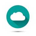 White cloud icon on green background with shadow Royalty Free Stock Photo