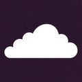 White Cloud Icon Isolated on Dark Background for Design Royalty Free Stock Photo