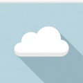 White cloud icon on a light blue background with a long shadow Royalty Free Stock Photo