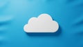 White cloud icon with a smooth, rounded shape set against a bright blue background. The cloud Royalty Free Stock Photo
