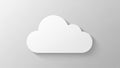 White cloud icon with a smooth texture against a light gray backgroun Royalty Free Stock Photo
