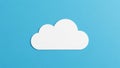 White cloud icon on a solid blue background. The cloud has a Royalty Free Stock Photo