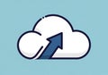 A white cloud icon with a thick outline on a light blue background Royalty Free Stock Photo