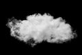 White cloud isolated black background Royalty Free Stock Photo