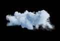 White cloud isolated on black background. 3D render. Royalty Free Stock Photo
