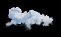White cloud isolated on black background. 3D render. Royalty Free Stock Photo