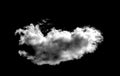 White cloud isolated on a black background realistic cloud