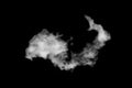 White cloud isolated on black background,Textured smoke,brush effect