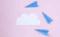 white cloud of paper and paper planes Royalty Free Stock Photo