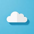 White cloud is set against a light blue background creating a Royalty Free Stock Photo
