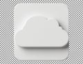 White cloud shape on gray textured background minimal Royalty Free Stock Photo