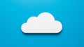 Shaped icon on a bright blue background. The cloud has a smooth Royalty Free Stock Photo