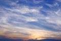 White cloud spread on blue sky