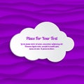 cloud text box on ultra violet 3d abstract background with