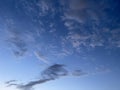 white clouds on a background of blue sky, cloud formations in the sky 2021 Royalty Free Stock Photo